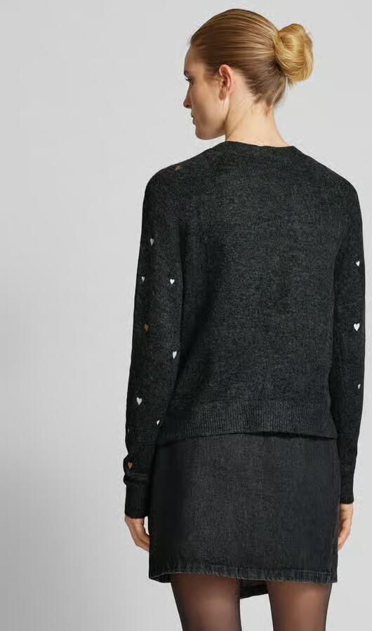 Tom Tailor Denim Comfort fit gebreid jack met geborduurd hart