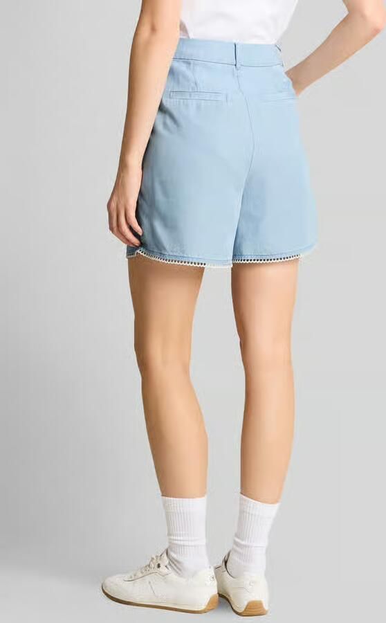 Tom Tailor Denim Dames stoffen shorts van lyocell met kanten boord - Foto 2