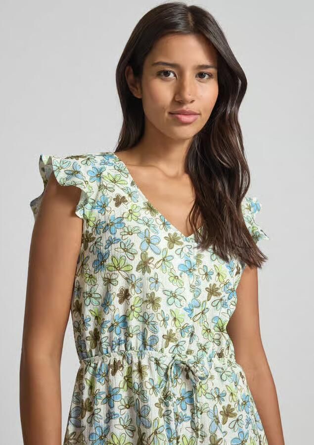 Tom Tailor Denim Getailleerde midi-jurk met all-over motief