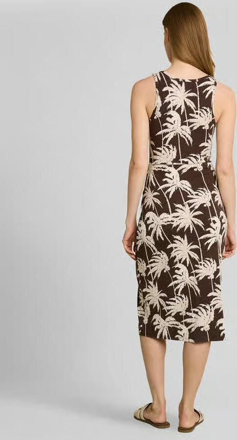 Tom Tailor Denim Jurk van viscosemix met knoopdetail en split