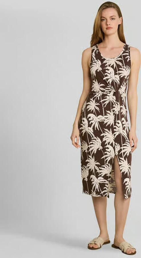 Tom Tailor Denim Jurk van viscosemix met knoopdetail en split - Foto 3