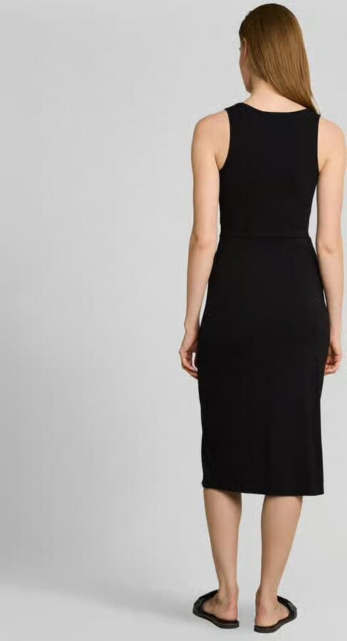 Tom Tailor Denim Jurk van viscosemix met knoopdetail en split