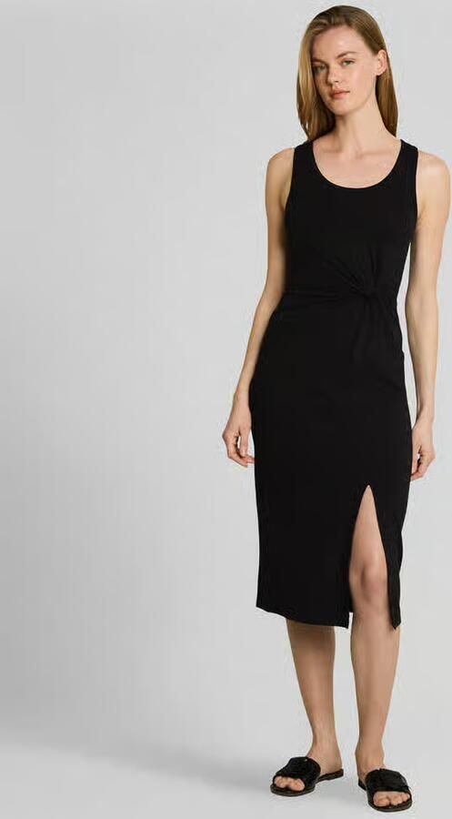 Tom Tailor Denim Jurk van viscosemix met knoopdetail en split - Foto 2