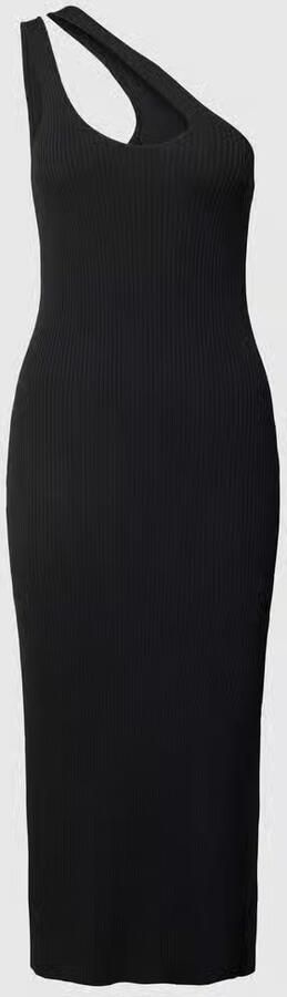 Tom Tailor Denim Knielange jurk met one shoulder-band
