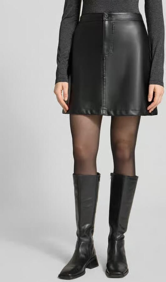 Tom Tailor Denim Licht uitlopende rok in leerlook met knoopsluiting - Foto 2