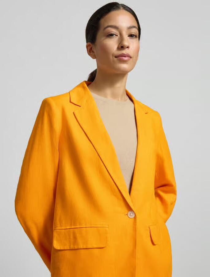 Tom Tailor Denim Linnen blazer met reverskraag - Foto 2