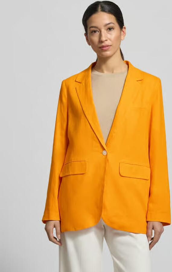 Tom Tailor Denim Linnen blazer met reverskraag - Foto 2