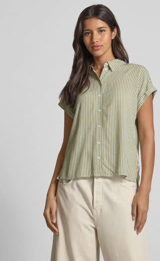 Tom Tailor Denim Loose fit blouse met korte mouwen van pure viscose - Foto 2