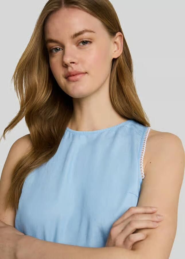 Tom Tailor Denim loose fit blousetop met gehaakte kant-details