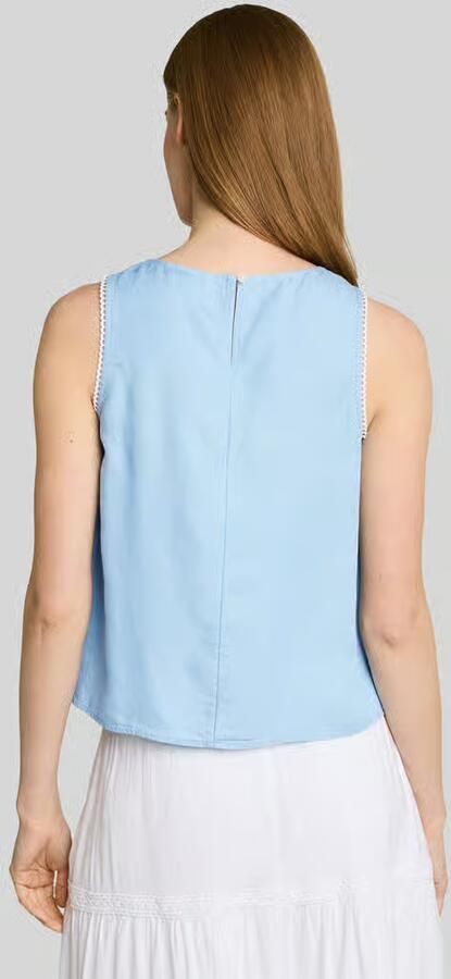 Tom Tailor Denim loose fit blousetop met gehaakte kant-details