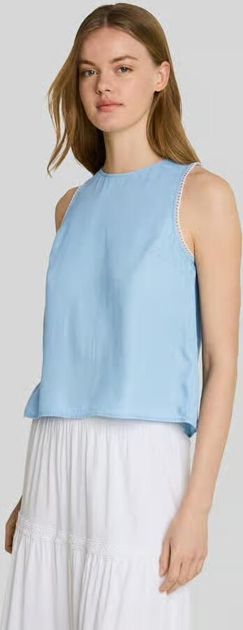 Tom Tailor Denim loose fit blousetop met gehaakte kant-details - Foto 4