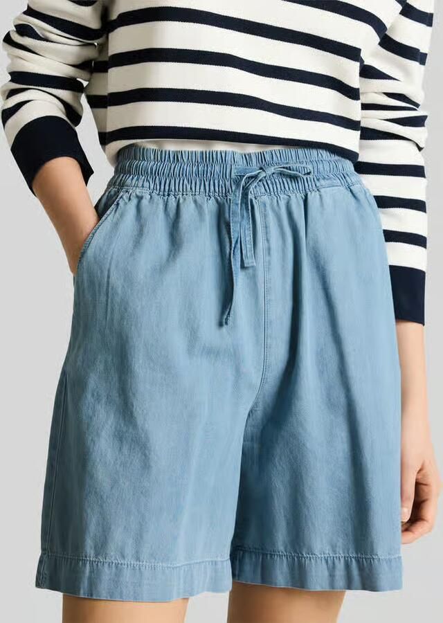 Tom Tailor Denim loose fit short van puur katoen
