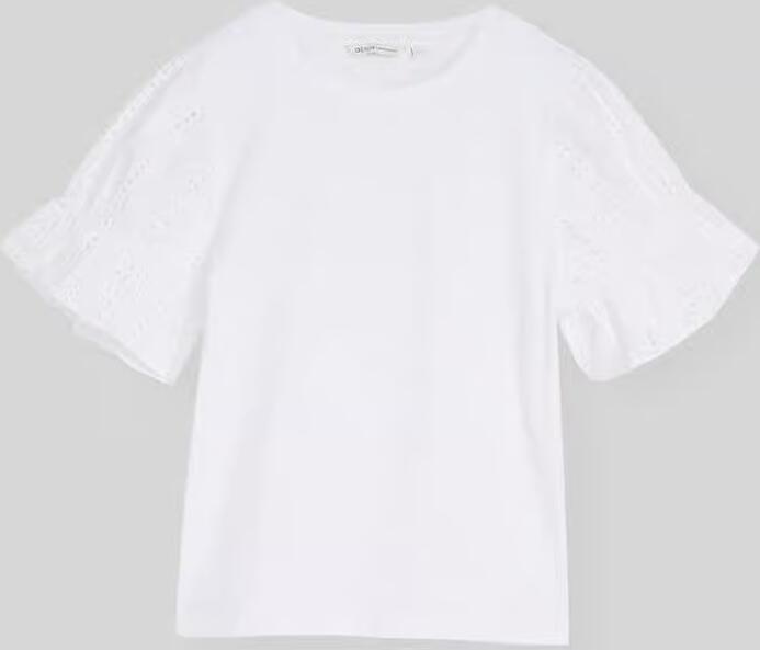 Tom Tailor Denim loose fit T-shirt van zuiver katoen met opengewerkte borduursels - Foto 2