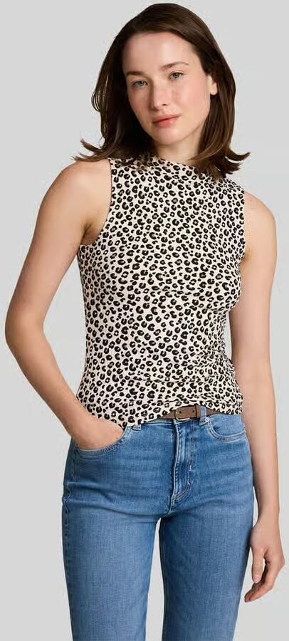 Tom Tailor Denim Slim fit blousetop van viscosemix - Foto 2