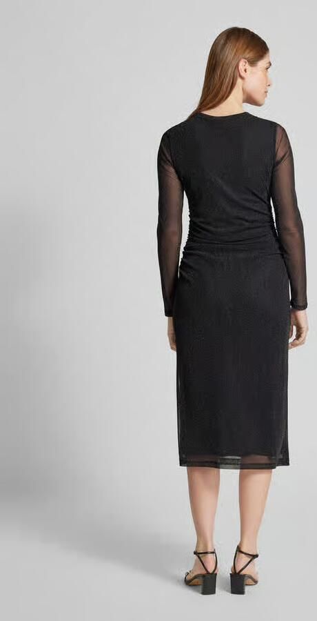 Tom Tailor Denim Nauwsluitende midi jurk van mesh met glitterdetails - Foto 3