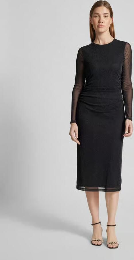 Tom Tailor Denim Nauwsluitende midi jurk van mesh met glitterdetails - Foto 2