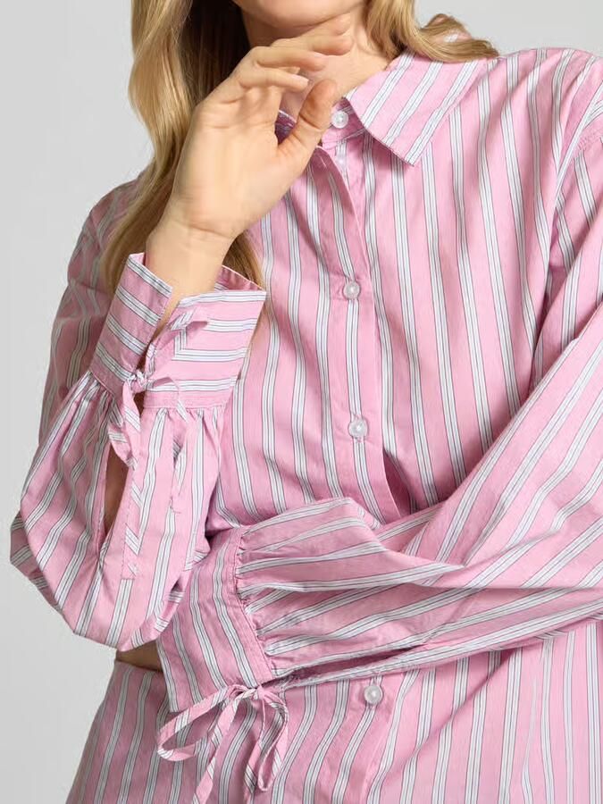 Tom Tailor Denim Oversized overhemdblouse van puur katoen