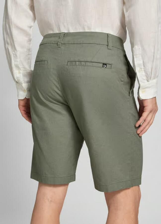 Tom Tailor Denim regular fit bermuda van mix van linnen en katoen