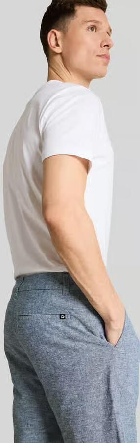Tom Tailor Denim regular fit bermuda van mix van linnen en katoen