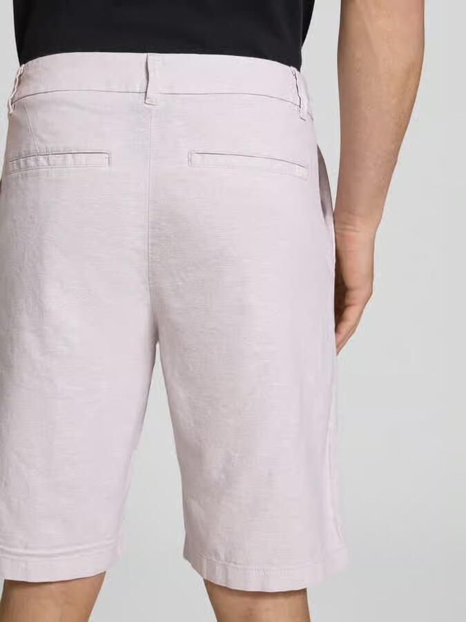 Tom Tailor Denim regular fit bermuda van mix van linnen en katoen