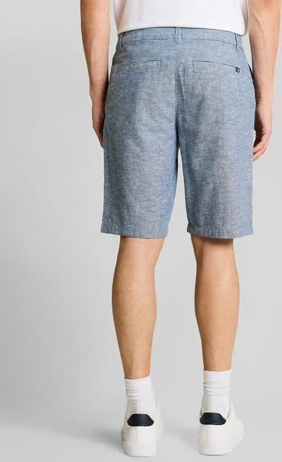 Tom Tailor Denim regular fit bermuda van mix van linnen en katoen