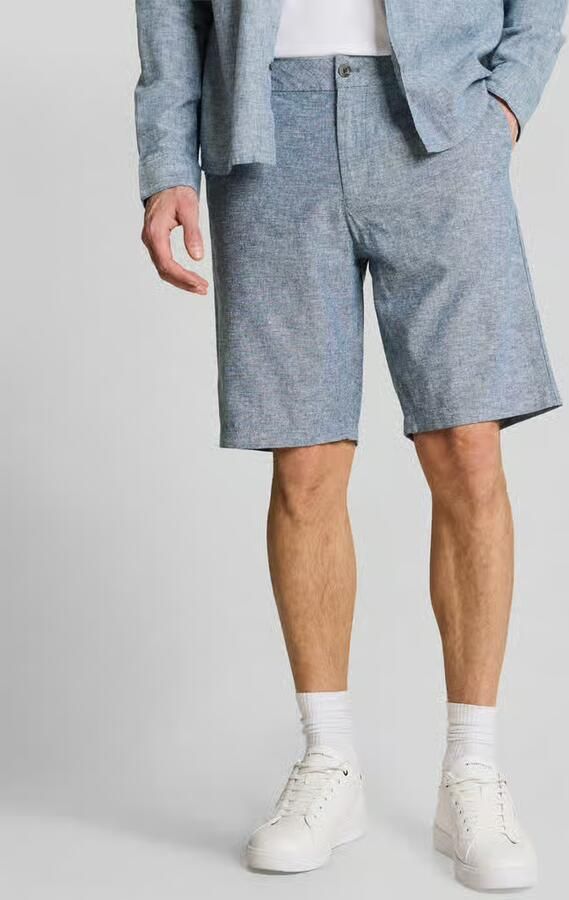 Tom Tailor Denim regular fit bermuda van mix van linnen en katoen - Foto 2
