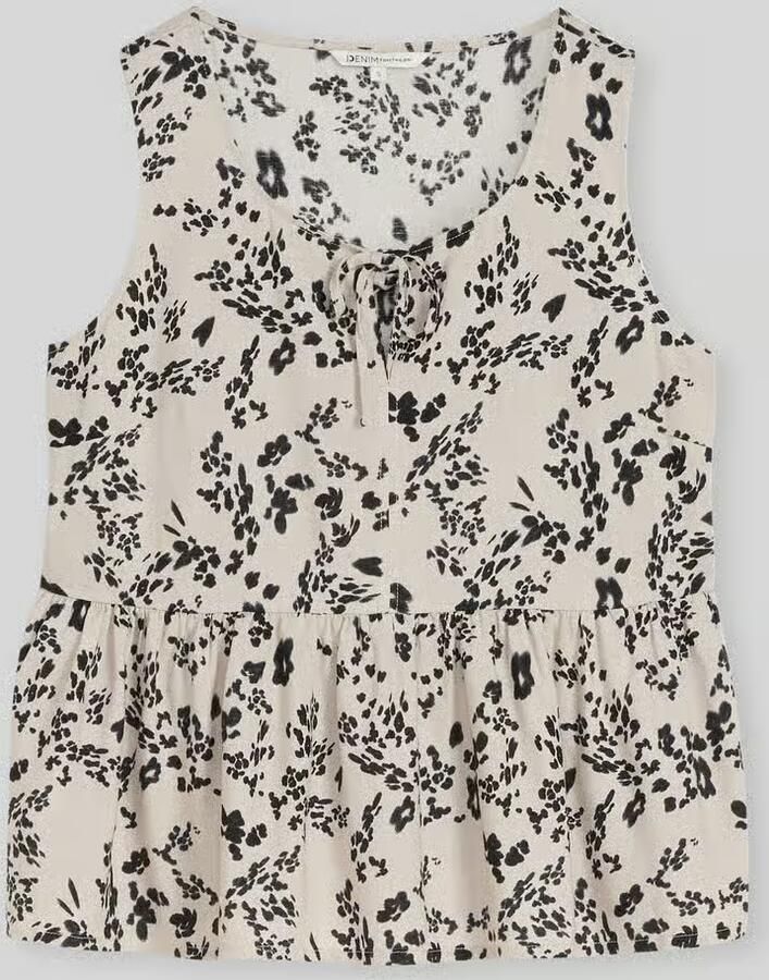 Tom Tailor Denim regular fit blousetop van viscose-linnenmix - Foto 2