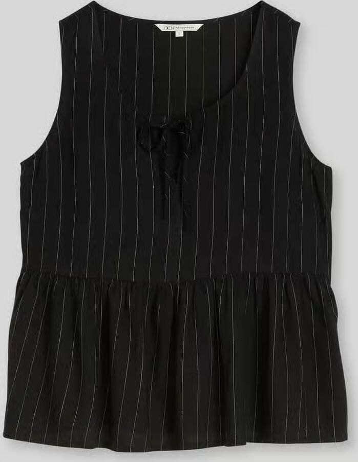 Tom Tailor Denim regular fit blousetop van viscose-linnenmix - Foto 2