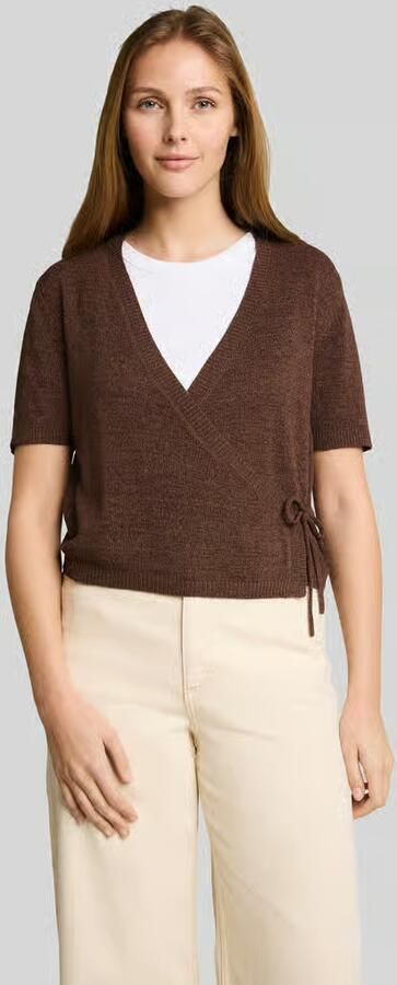 Tom Tailor Denim regular fit gebreid jack met bindceintuur - Foto 3