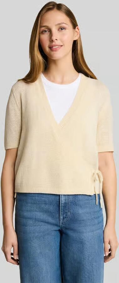 Tom Tailor Denim regular fit gebreid jack met bindceintuur - Foto 3