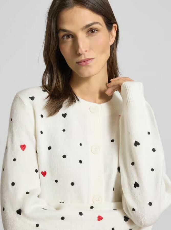 Tom Tailor Denim Regular fit gebreid jack met borduursels - Foto 2
