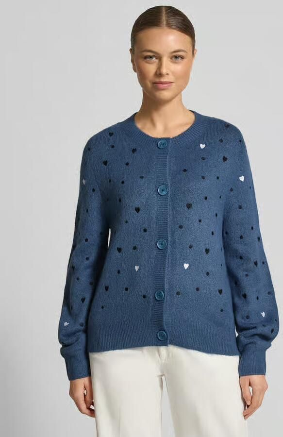 Tom Tailor Denim Regular fit gebreid jack met borduursels - Foto 3