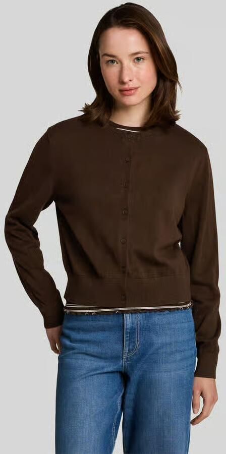 Tom Tailor Denim Regular fit gebreid jack van katoenmix - Foto 2