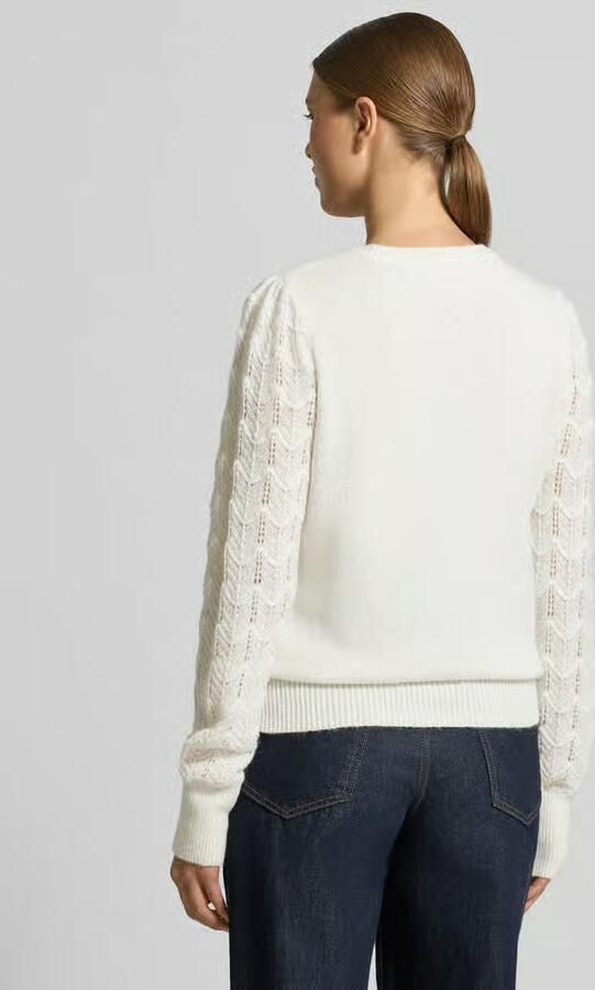 Tom Tailor Denim Regular fit gebreide pullover met mouwen van ajourtricot