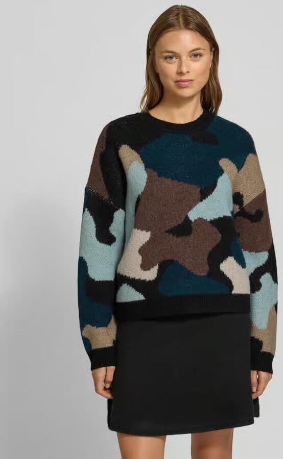 Tom Tailor Denim Regular fit gebreide pullover met all-over motief - Foto 2