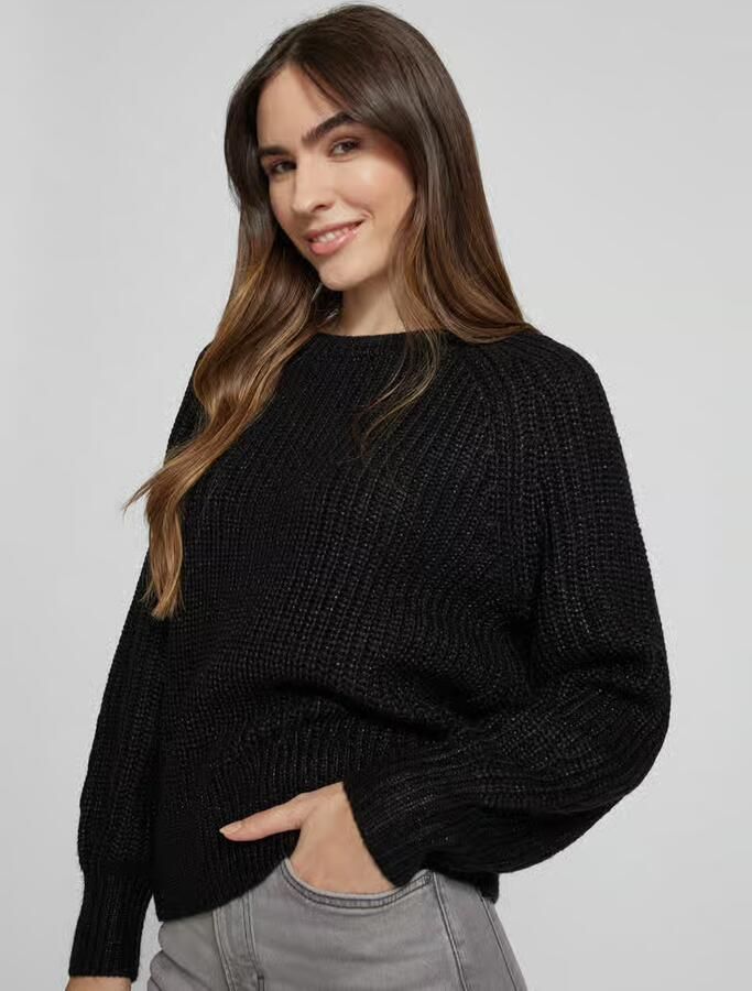 Tom Tailor Denim Regular fit gebreide pullover met lichte ballonmouwen