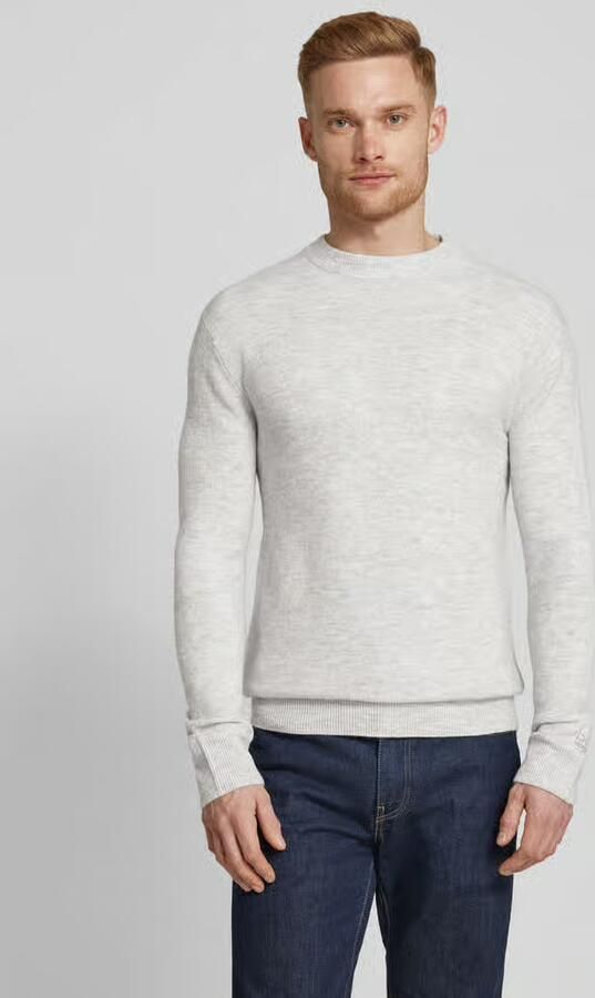 Tom Tailor Denim Regular fit gebreide pullover met wol en labelstitching bij de mouwen - Foto 4