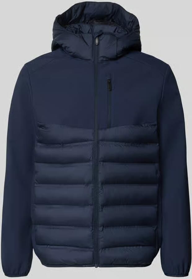 Tom Tailor Denim Regular fit gewatteerd jack met afneembare capuchon