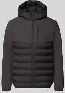 Tom Tailor Denim Regular fit gewatteerd jack met afneembare capuchon