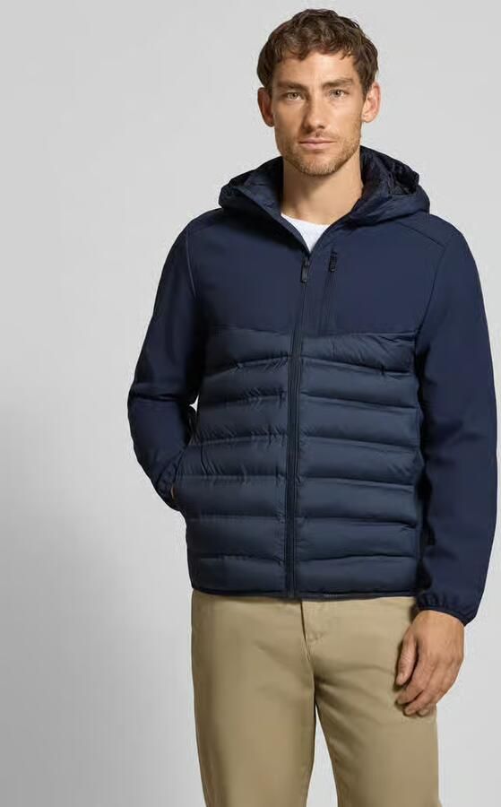 Tom Tailor Denim Regular fit gewatteerd jack met afneembare capuchon - Foto 3