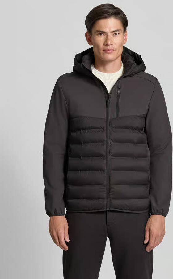 Tom Tailor Denim Regular fit gewatteerd jack met afneembare capuchon - Foto 3