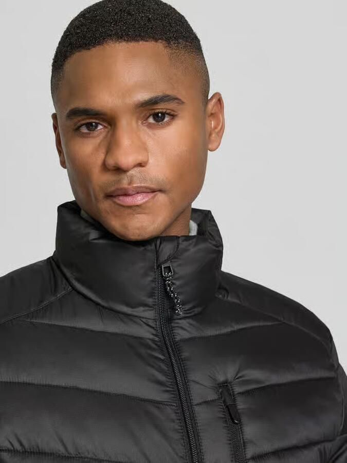 Tom Tailor Denim Regular fit gewatteerd jack met verticale borstzak met rits - Foto 2