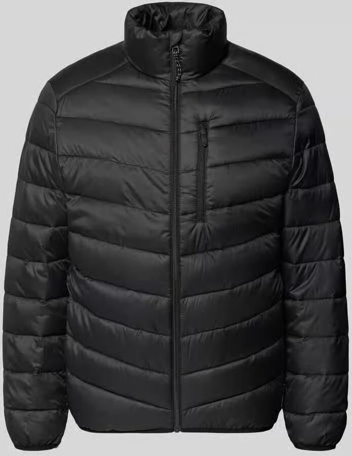 Tom Tailor Denim Regular fit gewatteerd jack met verticale borstzak met rits