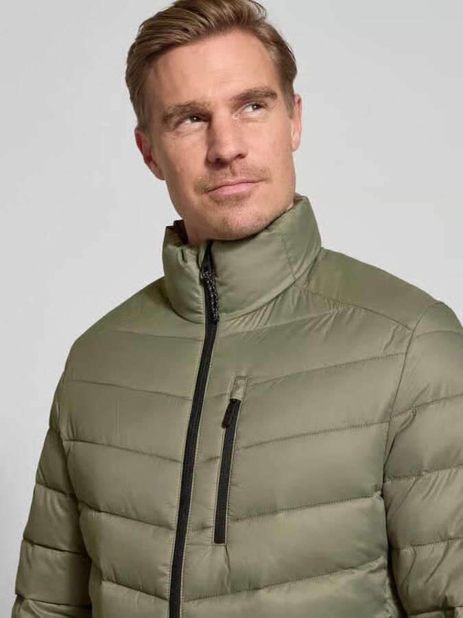 Tom Tailor Denim Regular fit gewatteerd jack met verticale borstzak met rits - Foto 2