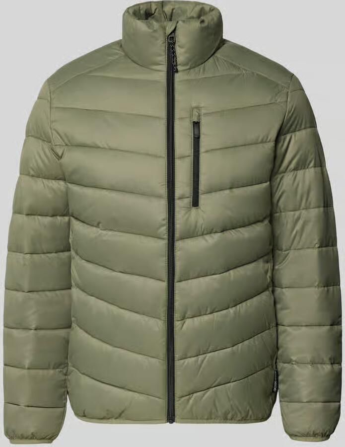 Tom Tailor Denim Regular fit gewatteerd jack met verticale borstzak met rits