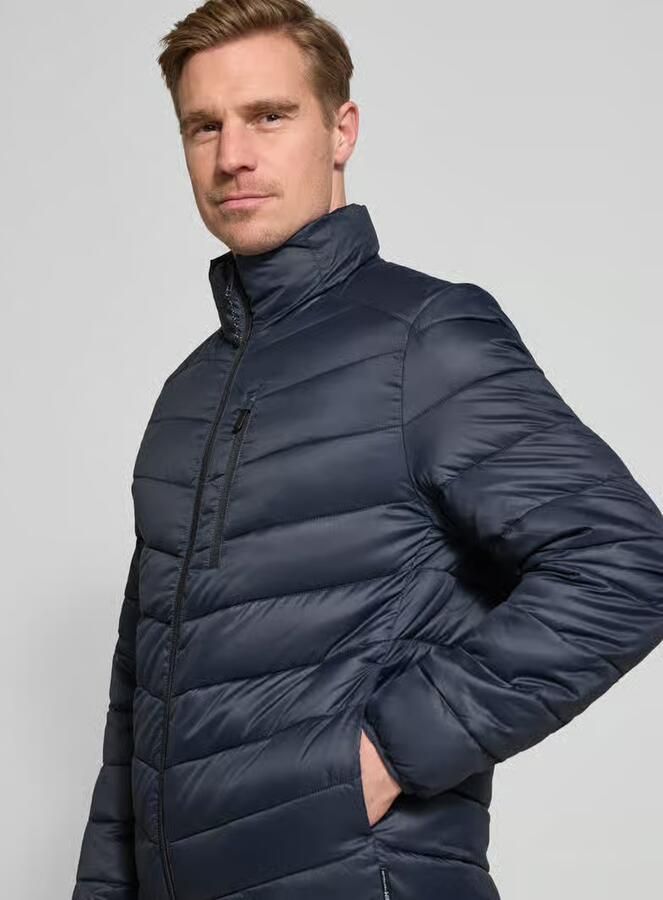 Tom Tailor Denim Regular fit gewatteerd jack met verticale borstzak met rits - Foto 2