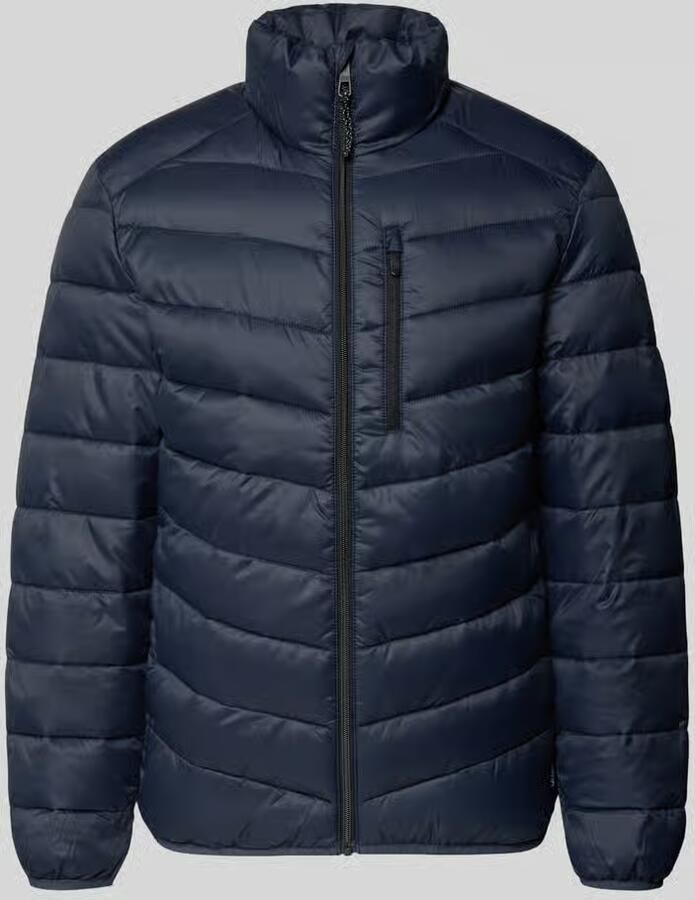 Tom Tailor Denim Regular fit gewatteerd jack met verticale borstzak met rits