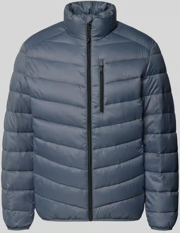 Tom Tailor Denim Regular fit gewatteerd jack met verticale borstzak met rits