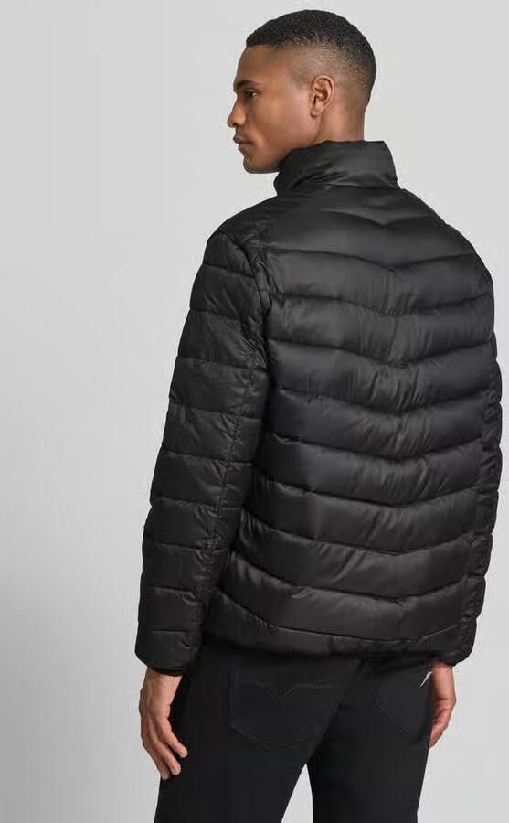 Tom Tailor Denim Regular fit gewatteerd jack met verticale borstzak met rits - Foto 3