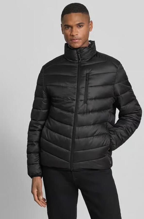 Tom Tailor Denim Regular fit gewatteerd jack met verticale borstzak met rits - Foto 2